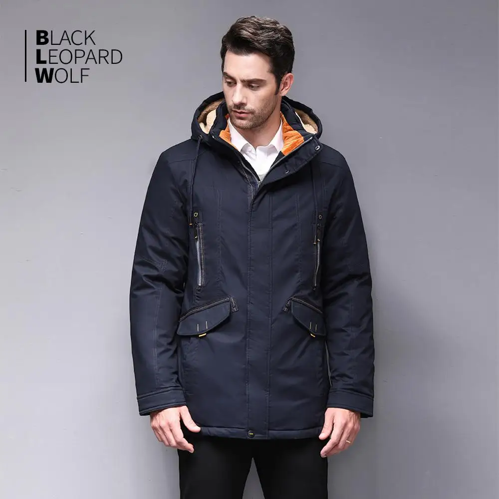 Blackleopardwolf 2019 Новое поступление зимняя мужская куртка с меховым воротником модное