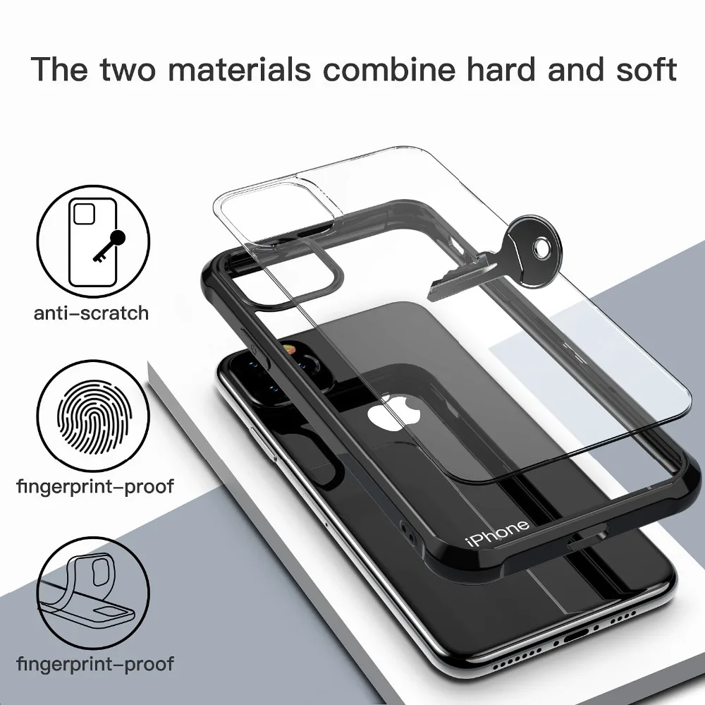 Чехол для Apple iPhone 11 Max Pro 6,5 XI Coque для Max XR Xs противоударный прозрачный защитный мягкий термополиуретан+ Жесткий Поликарбонат Роскошный чехол