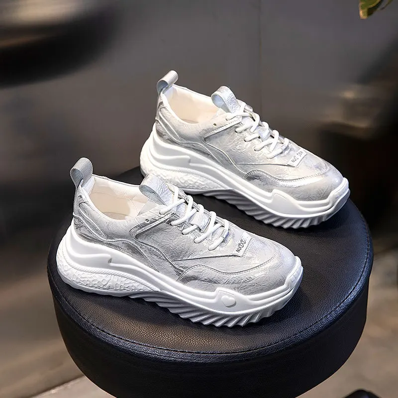 Повседневная обувь Женские кроссовки на платформе Модная брендовая zapatos de mujer