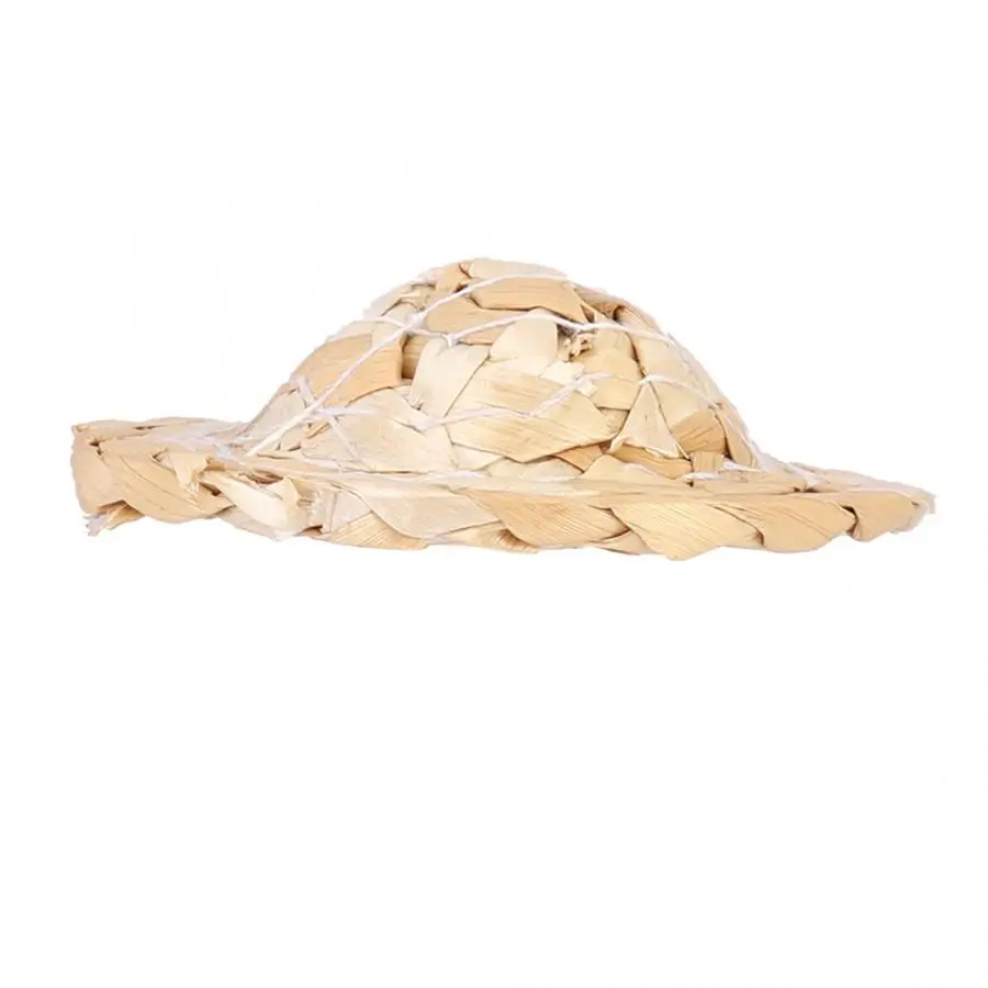 6 шт./упак. модная сумка из плетеной соломы шляпы аксессуары для птиц соломенная шляпа игрушка соломенная плетеная шляпа Регулируемый