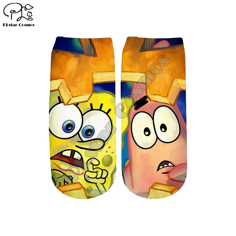 PLstar Космос Звезды Патрика носки haraju 3D печатных Для женщин/мужчин/для мальчиков и девочек, носки с мультяшным рисунком лето-осень забавные короткие носки Стиль-2
