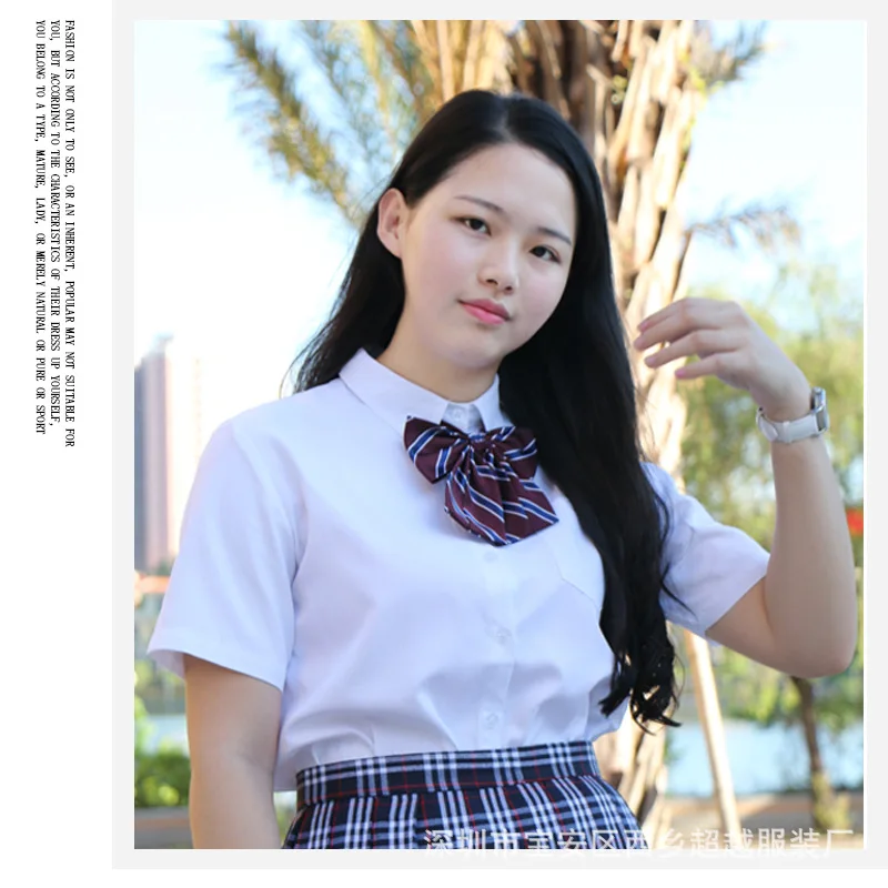 Japanese Student Short Sleeve White Shirt For Girls Middle High School Uniforms School Dress Jk Uniform Top Large-Size XS-5XL 5