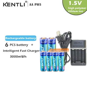 

6 pcs 1.5v AA rechargeable Li-polymer li-ion polymer lithium battery + Intelligent Fast Charger OWN IT AND SAVE YOUR MONEY/TIME