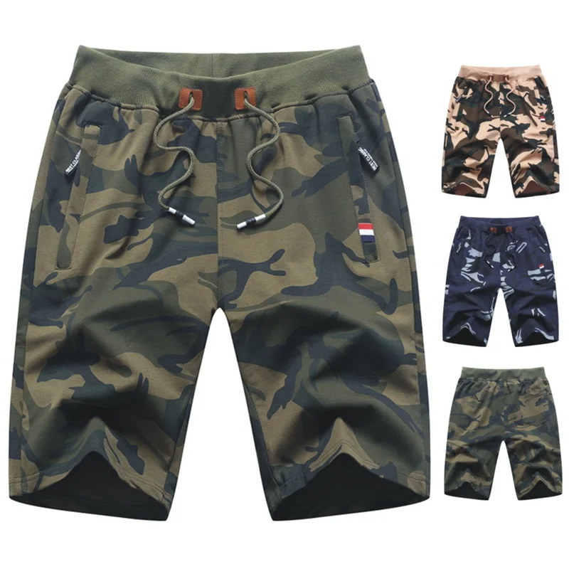 Men's Summer Beach Shorts 2024 Cotton Casual Bermudas Camouflage Men Boardshorts Homme Classic Brand Clothing Camo Shorts Male