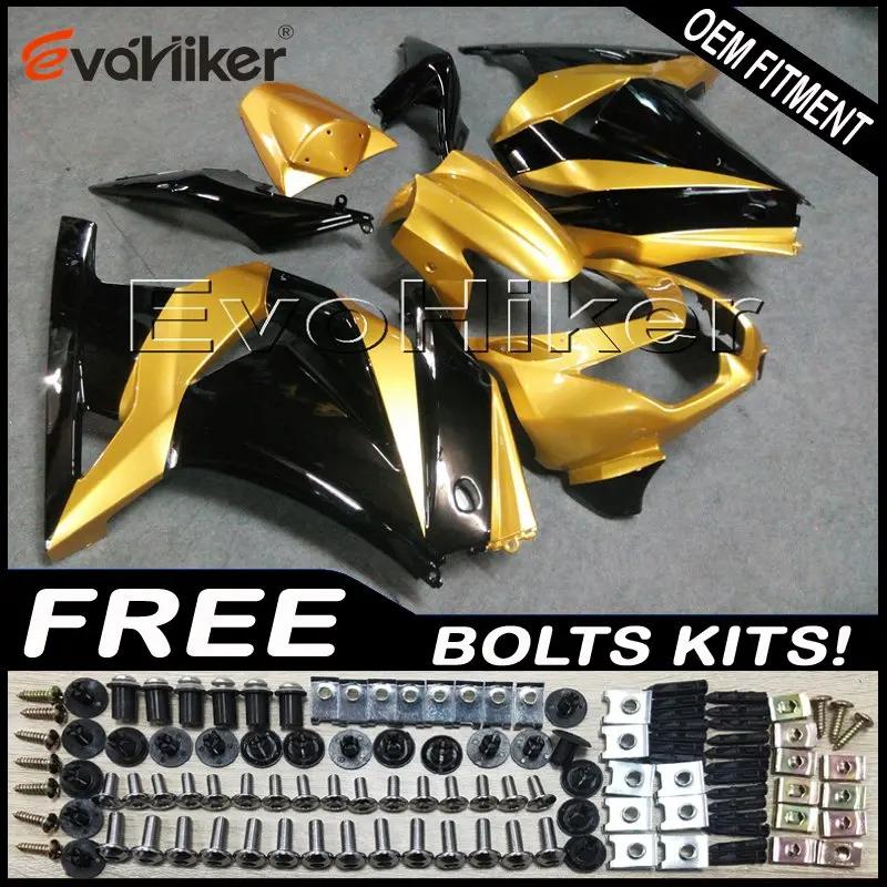 Пользовательские обтекатель для ZX250R EX250 2008 2009 2010 2011 2012 ABS Двигатель листовой металл комплект литья под давлением черный Пламя+ подарки - Цвет: J