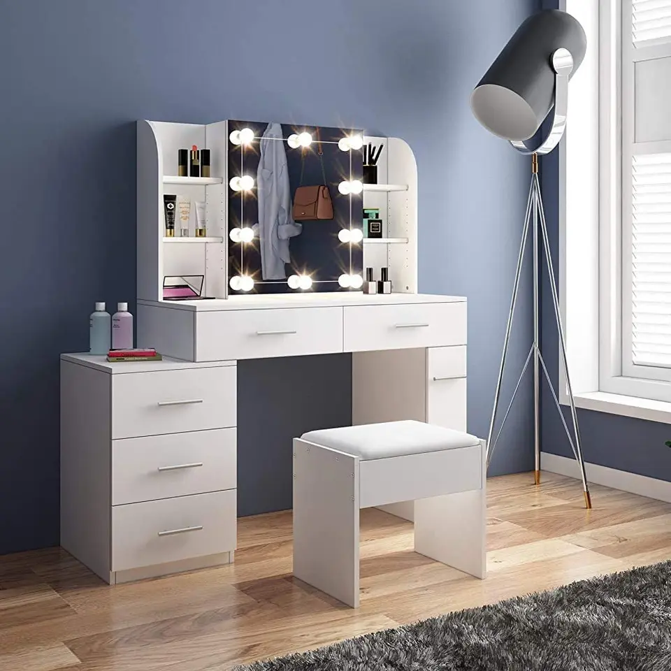 Minimalist Dresser With Five Drawers Vanity Lamp Mirror Sliding Dressing Table And Stools Bedroom Dressers Aliexpress Minimalist Dresser With Five Drawers
