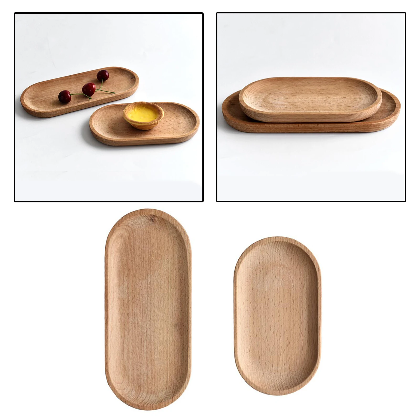 Wood Serving Tray Dish Natural Wooden Platter for Furit Snack Bread Display | Дом и - Цена: 126,06 - 1 105,76 руб.