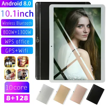 

2020 Google Android 8.0 Ten Core 10.1 Inch 8G+128GB HD Game Tablet Computer PC GPS Wifi Dual Camera tablet 10.1 for kids gift