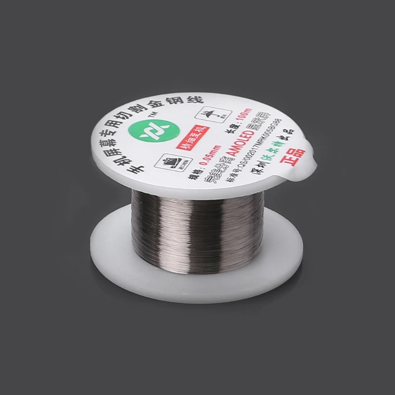 Stainless Steel Wires 0.05mm 0.06mm 0.08mm 0.1mm Alloy Gold Molybdenum Wire for LCD Display Screen Separator Repair
