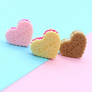 

20pcs Diy Resin Cute Sandwich Biscuits Craft Kawaii Food Play Cabochon Embellishments Phone Shell Decoration Scrapbooling Parts