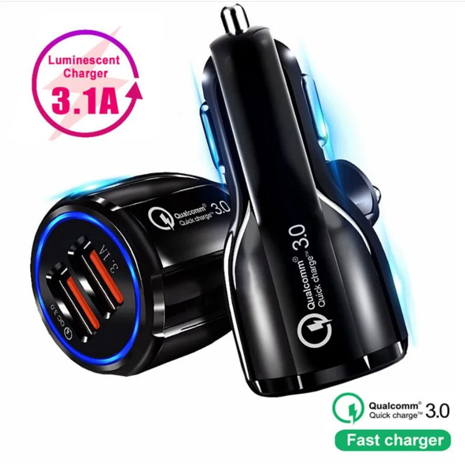 

Zfifimy QC3.0 Car Charger Quick charging 3.0 Cell Phone Charger 2 Port for iPhone ipad Samsung Huawei xiaomi Rapid Car charger