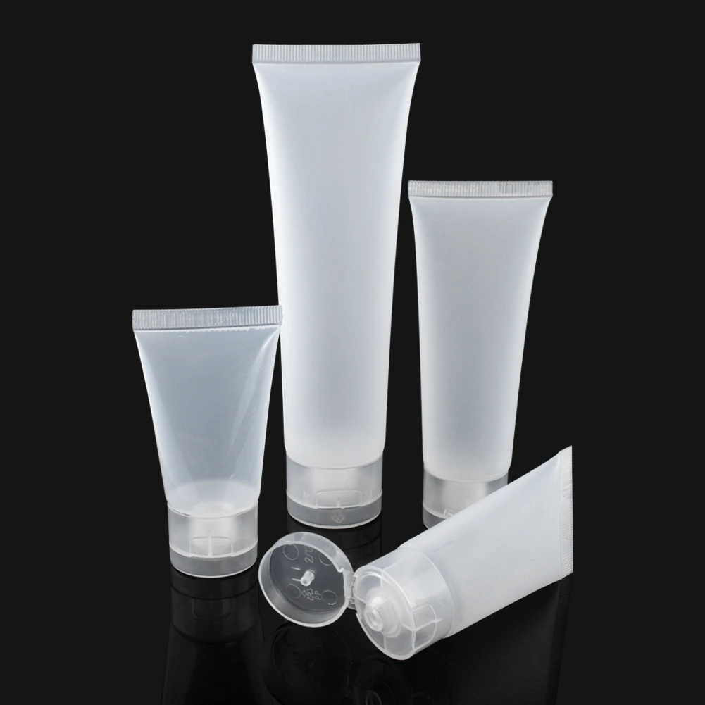 

1PC Travel Empty Clear Tube Cosmetic Cream Lotion Shampoo Bath Lotion Containers Refillable Bottles 20ml/ 30ml/ 50ml/ 100ml