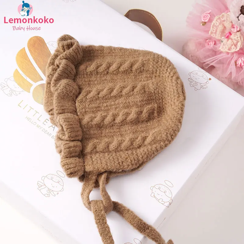 lined style5 Осенне-зимняя вязаная шапочка для малыша, теплая шерстяная шапка для мальчиков и девочек, детская кружевная шапка, модная детская шапка - Цвет: lined style5