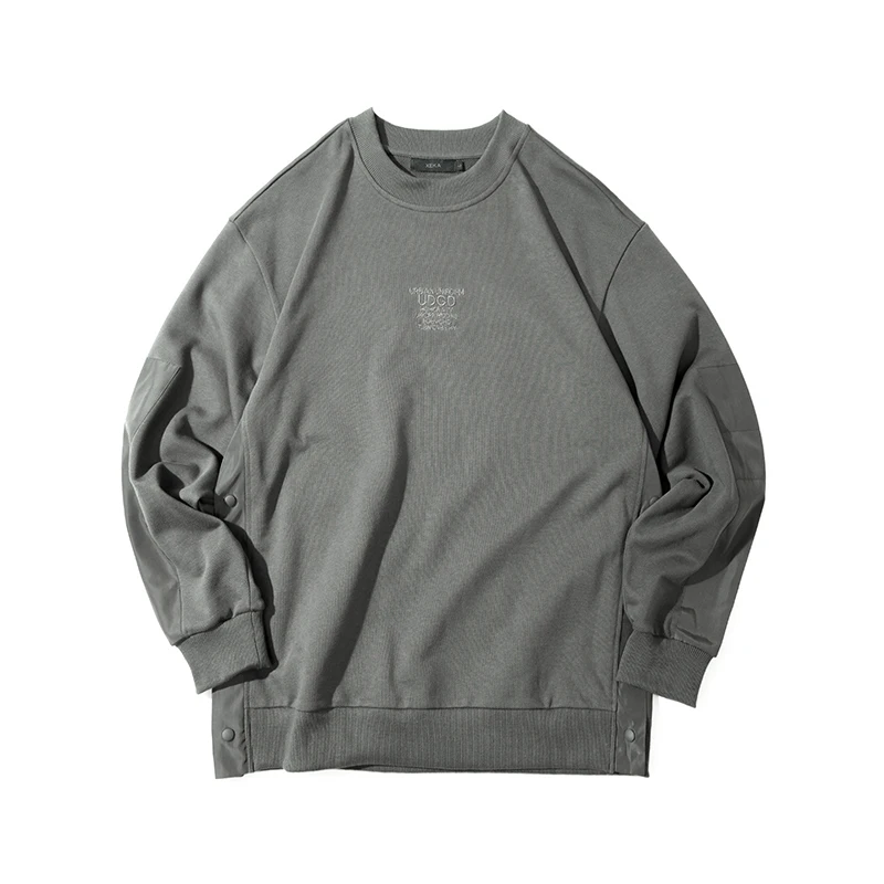 2019 Men's Spring And Autumn New Casual Letter Embroidery Long-sleeved Round Neck Hoodies Loose Temperament Trend Cotton