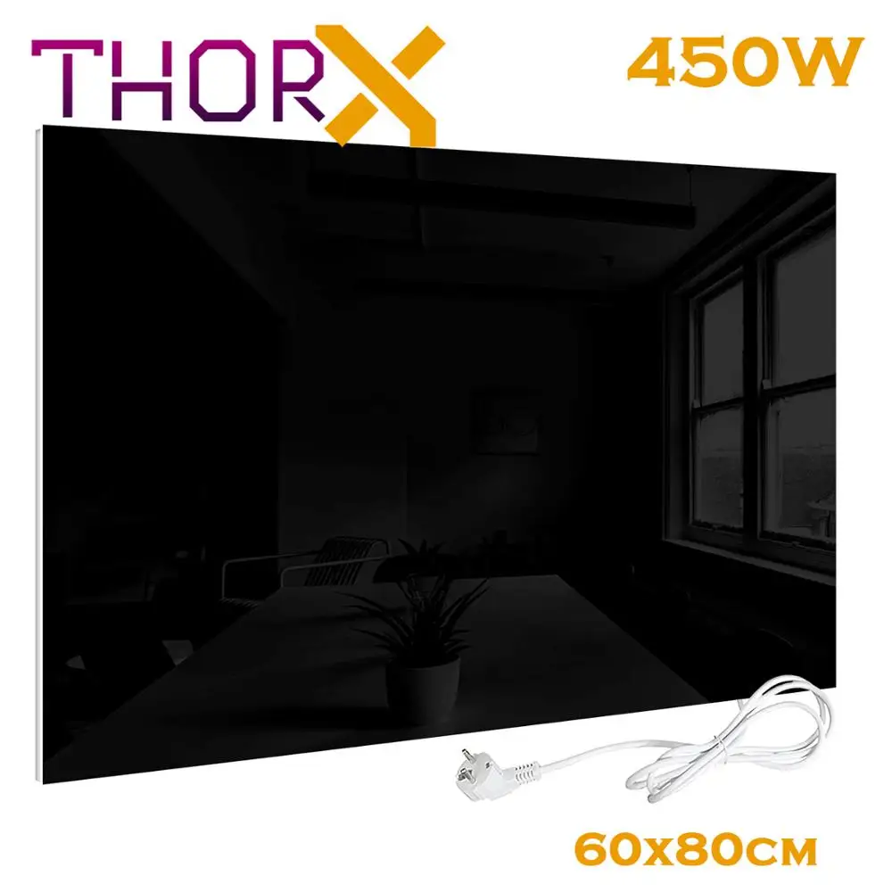 ThorX A450-B инфракрасная панель нагревателя 450 ватт 60x80 см Черная Стеклянная углеродистая кристаллическая технология