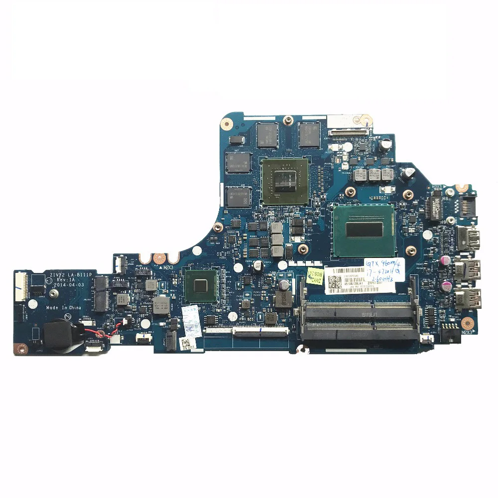 

Laptop Motherboard With i7-4720HQ 2.60GHz CPU GTX960M 4GB HM86 LA-B111P 100% working Excellent For Lenovo Y50-70