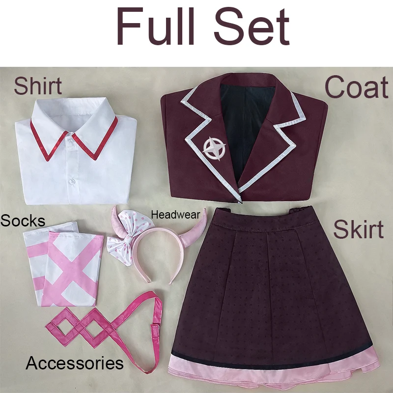 Costume Utsugi Kotoko Cosplay Wig and JK Uniform Danganronpa Another Episode Pink Long Hair Halloween Woman Party Clothes0 (7)