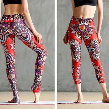 

2019 Dahong Nationality Stylish Slim Breathing and Sweat Absorbing Women's Seven-point lady Pants leggings