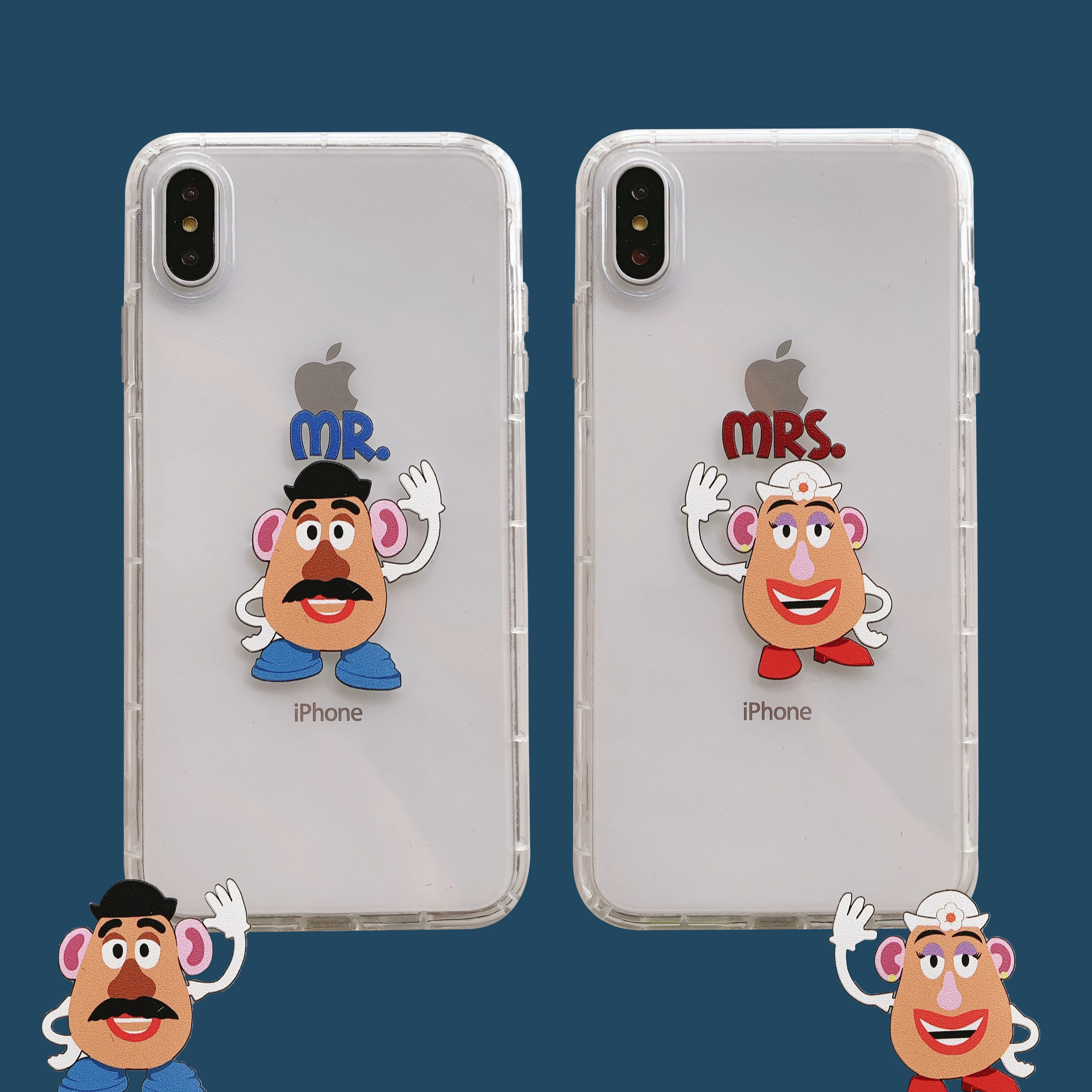 

Starktni Mr. Potato Head Couple Cute Cartoon Phone Bag Case For iphone X XS MAX 7 8 Plus Soft TPU Cases Funda For iphone XR 6S 6