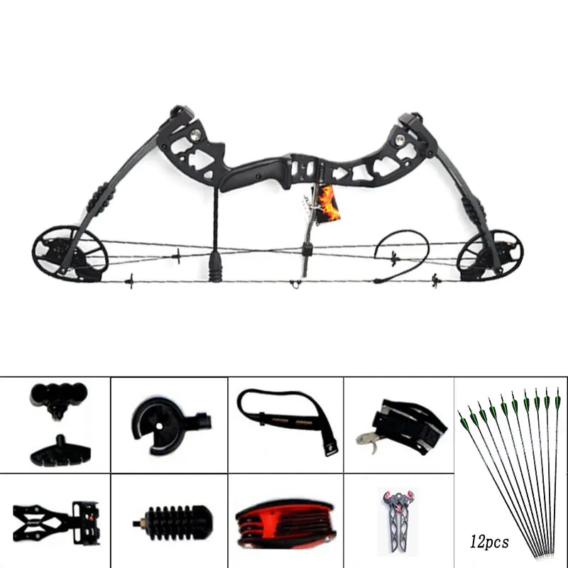black set 2 30-70lbs стрельба из лука M125 комбинированный лук углеродная стрела позвоночника 500 лук прицел стабилизатор релиз стенд IBO 320FPS стрельба аксессуары - Цвет: black set 2