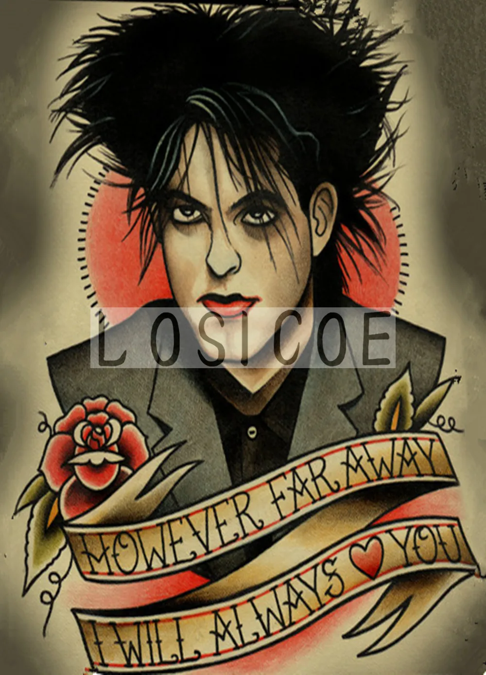 &quotHOWEVER FAR I WILL ALWAYS LOVE YOU&quot 30X42 CM nostalgia vintage kraft paper poster no frame painting tattoo shop wall decoration | Дом и