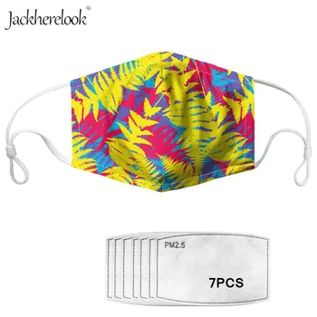 

Colorful Tropical Leaves Pattern PM2.5 Mask with 7Pcs Filter Palm Green Leaf Outdoor Sport Cycling Mask Anti Haze Mouth Mask