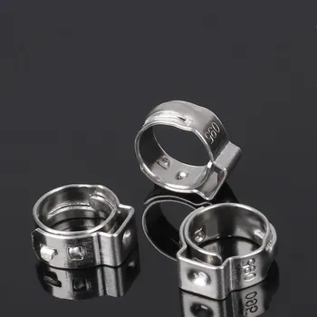 

28.4-31.6 mm Pinch Clamps Stepless Single Ear Tight-Seal Vibration-Resistant for Firm Hose and Tube 304 Stainless Steel Pack 25