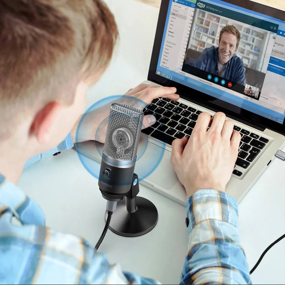 FIFINE USB микрофон для ноутбуков Mac и компьютеров для записи потокового Twitch Voice overs подкастинг для Youtube Skype K670