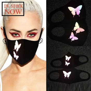 

Adult Unisex Outdoor Mask Sunscreen Luminous Butterfly Mask Washable Reusable Mouth Masks Fashion Mask Mascarilla Reutilizable