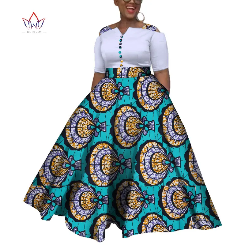Дашики африканские платья для женщин Красочные повседневные Свадебные размеры S-6XL африканские платья для женщин длиной до лодыжки платье WY3853 - Цвет: 3