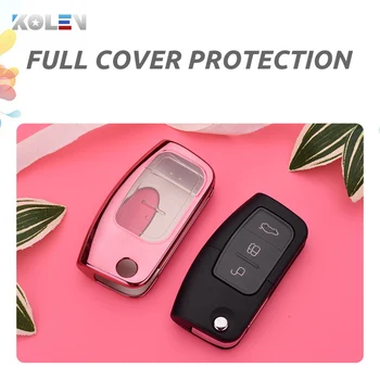 Placcatura TPU Auto Titolare Della Copertura Della Cassa Chiave A Distanza di Fob Per Ford Fiesta Messa A Fuoco 3 MK3 Mondeo Kuga EcoSport B-Max C-Max Falcon Fuga 3 Placcatura TPU Auto Titolare Della Copertura Della Cassa Chiave A Distanza di Fob Per Ford Fiesta Messa A Fuoco 3 MK3 Mondeo Kuga EcoSport B-Max C-Max Falcon Fuga - Placcatura TPU Auto Titolare Della Copertura Della Cassa Chiave A Distanza di Fob Per Ford