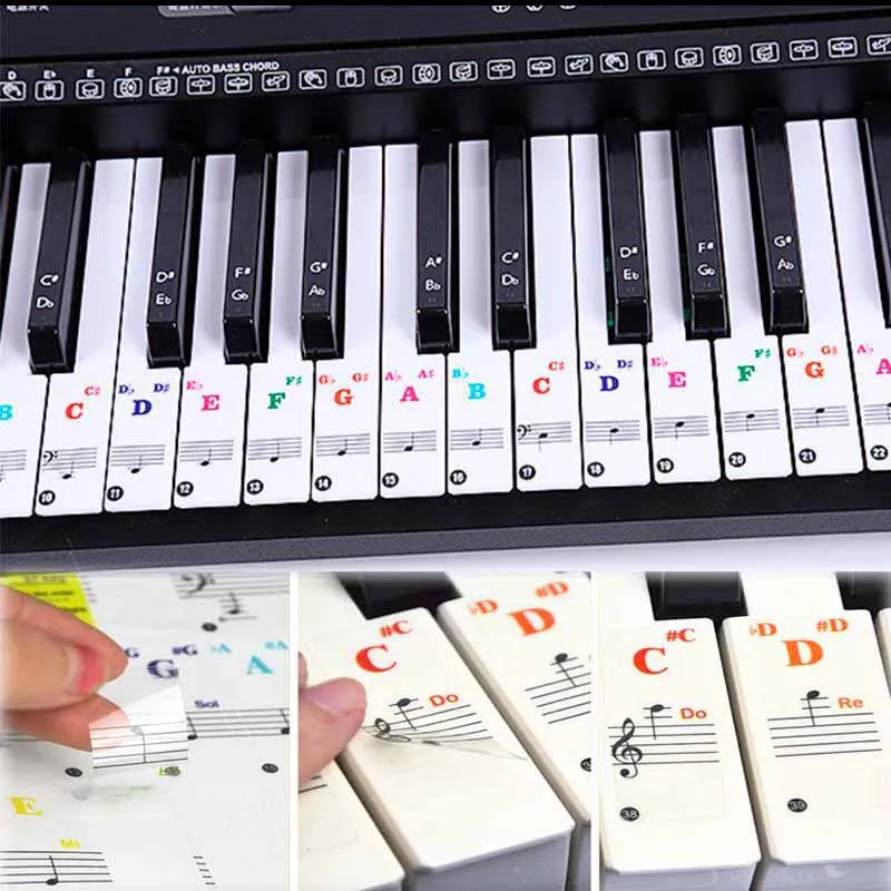 Autocollants de piano et de clavier en couleur et leçon complète de