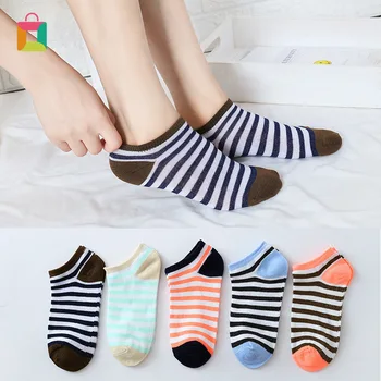 

1 Pair Socks Women Comfortable Stripe Cotton Sock Slippers Short Ankle Socks Short Low Cut Socks Glittery