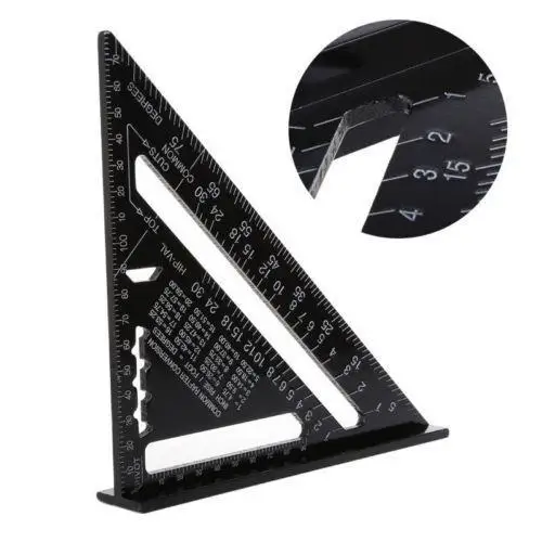 

High quality 7/12 inch Trigonal Ruler Protractor Woodworking Measurement Tool Quick Read Square Layout Gauge