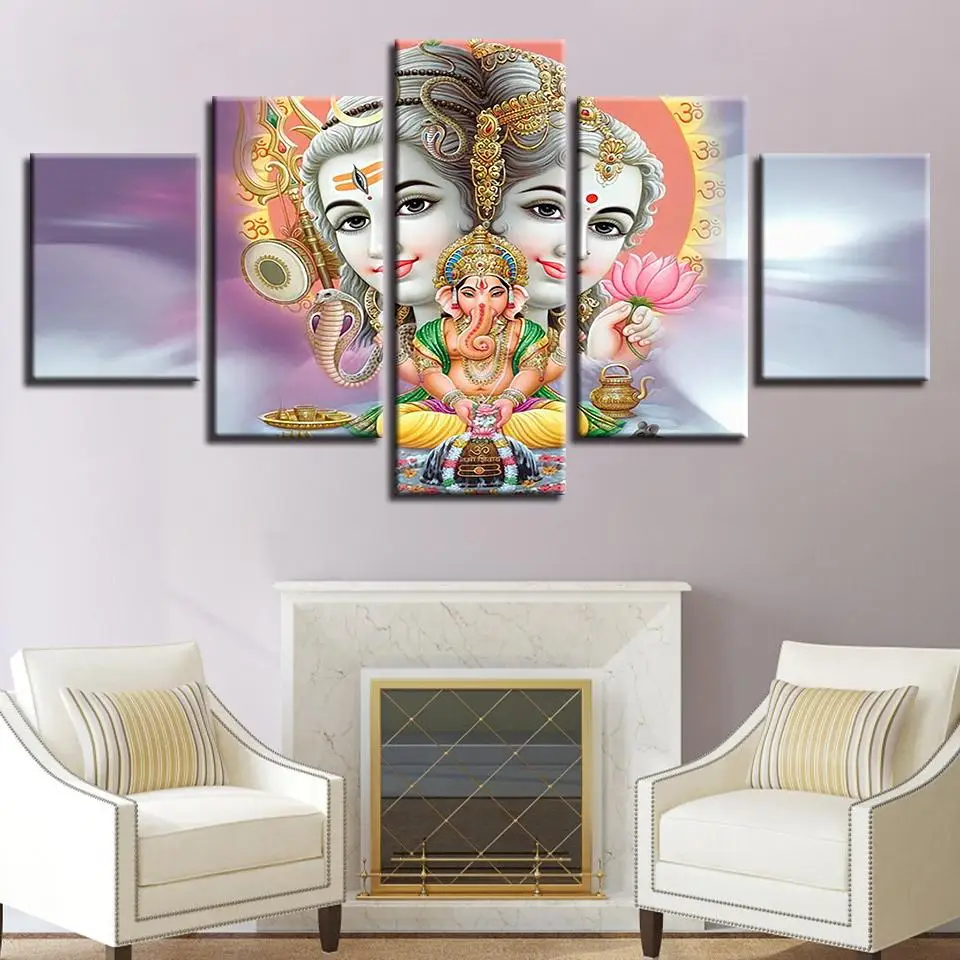 

Thailand Believes In The Buddhism Elephant Trunk God For The Modern Family Ancestral Temple Decoration Art Wall Painting Poster