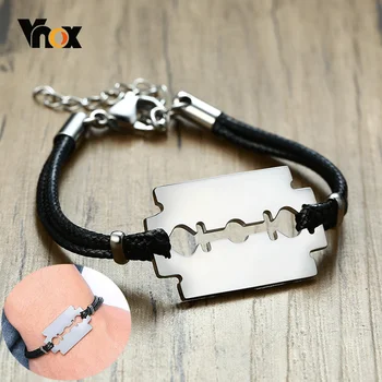 

Vnox Men Stylish Anti Allergy Stainless Steel Charm Bracelets for Male Party Gifts Jewelry Length Adjustable