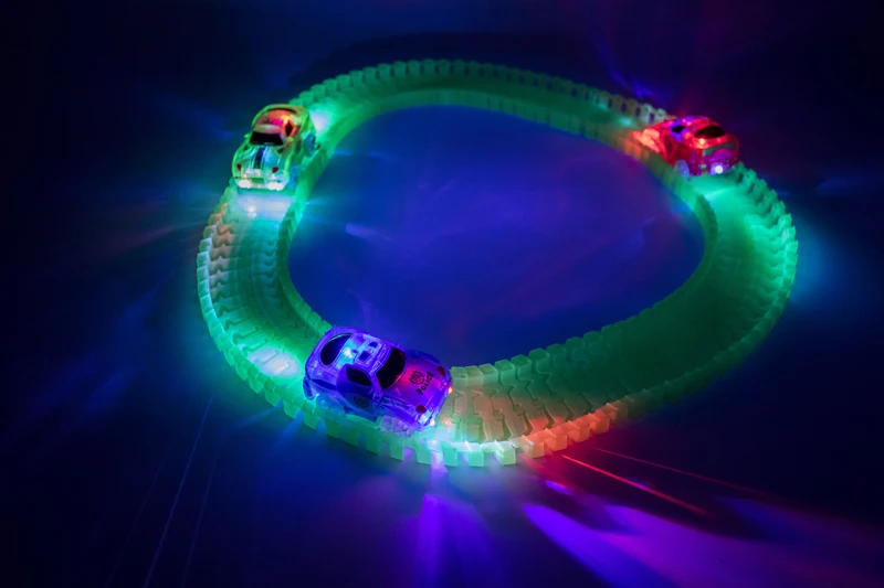 pixar cars diecast Magical Glowing Race Track DIY Universal Accessories Ramp Turn Road Bridge Crossroads Rail Car Toy Racing Tracks Kids Gifts hot wheels monster truck