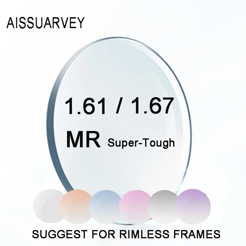 Lentes de óculos altamente resistentes, óculos de grau grau a com prescrição, índice 1.61 8