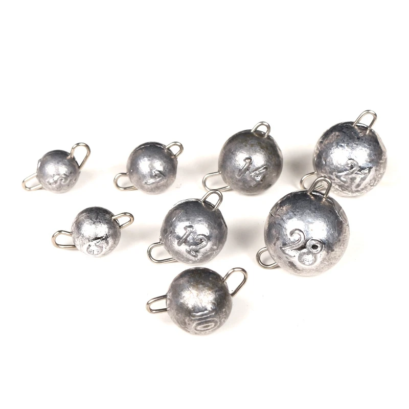 50pcs Fishing Lead Sinker Weight Jig Head Lead Deep Water Bullet Weight with Sinker Round Balls Fishing Tackle