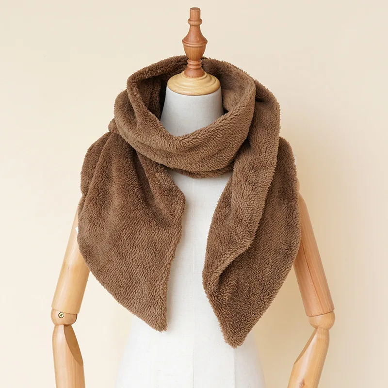 Sparsil, женский зимний шарф из овечьей шерсти, корейский, милый, Пашмина, шаль, осенняя, женская, теплая, утолщенная, одеяло, шарфы, 190X23 см - Цвет: 6Khaki