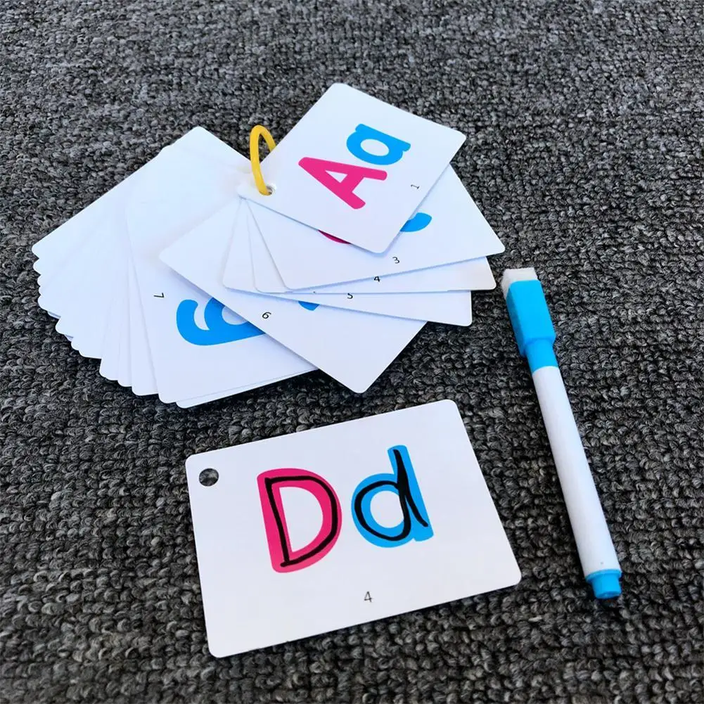 27 pièces Alphabet lettre carte de traçage lettres éducatives lire écrire Alphabet d'apprentissage avec un stylo cadeau préscolaire