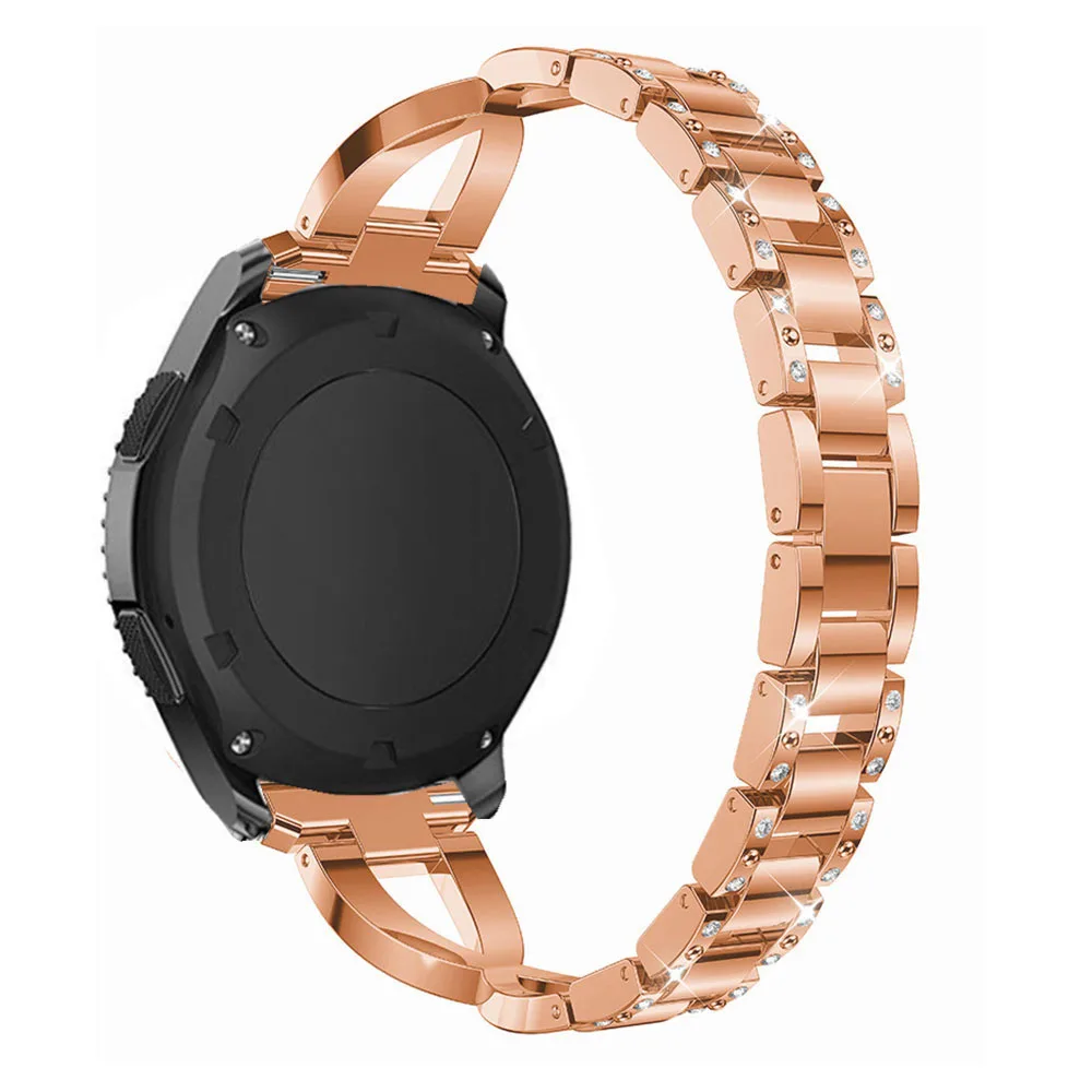 3 DELELE Samsung gear s3 frontier classic watch band with diamonds rosegold (03)