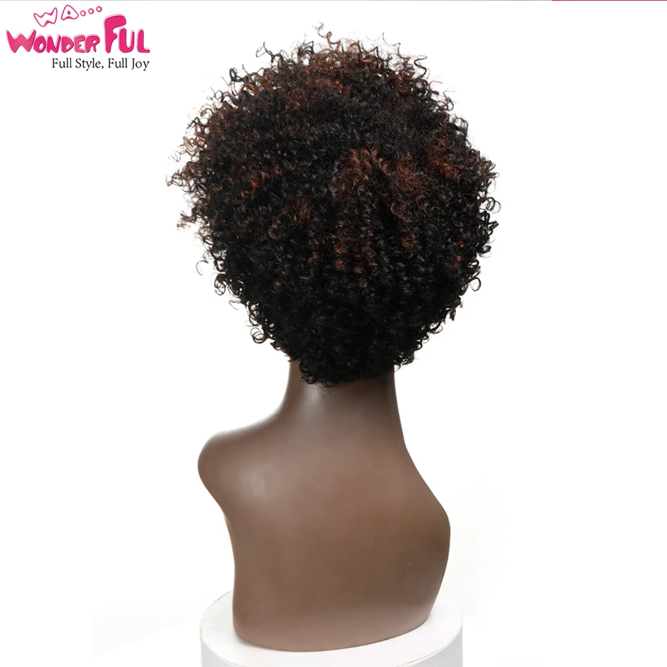 Чудесные кудрявые 100% человеческие волосы парик бразильские парики для черных