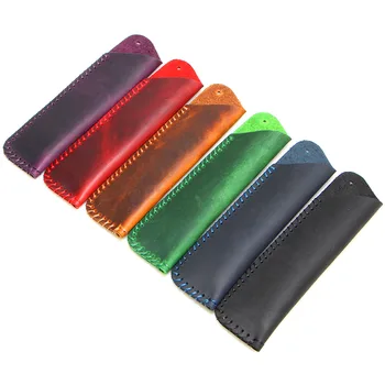 

Vintage Genuine Leather Pencil Bag For Travel Diary Pen Case Cowhide Pencil Cover for Leather Notebook free shipping