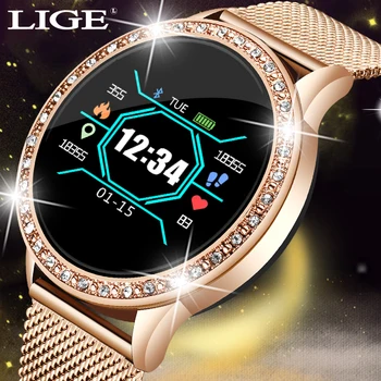 

LIGE 2020 New Women Smart Watch Blood Pressure Heart Rate Monitor Fitness tracker Sport watch Smartwatch Reloj inteligente+BOX
