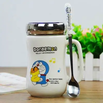 Бытовая офисная картонная кофейная чашка Doraemon чашка кружки с ложкой - Цвет: D4
