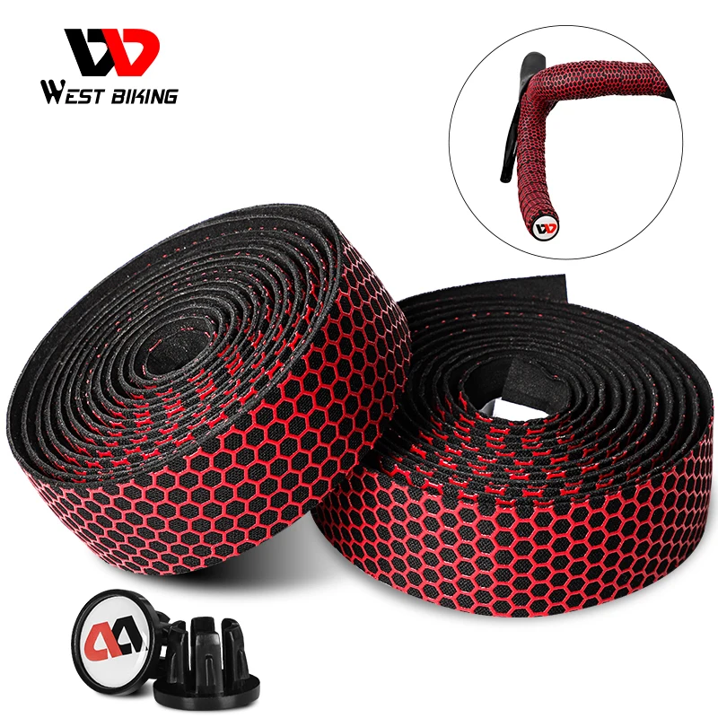 

West Biking Bicycle Handlebar Tape Steering Wheel Cover Road Bike Cycling Handle Non-slip Belt Rubber Tape Bike Handle Belt