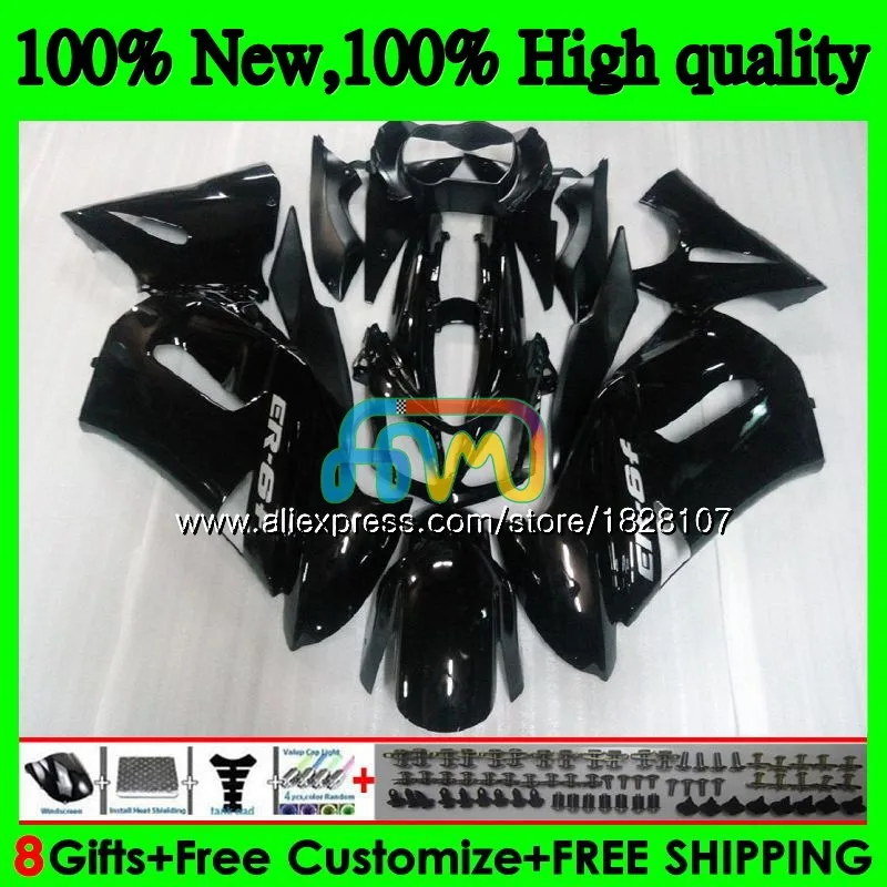 Корпус для KAWASAKI 650R ER6 F 650 R ER черный 6 F ER6F 06 650R-ER6F 6BS. 37 ER-6F ER 6F 06 07 08 2006 2007 2008 комплект обтекателей