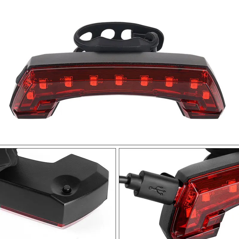 Sale Intelligent USB Bike Rear Light Wireless Remote Control Turn Signal Bicycle Taillight with Bike Horn 2