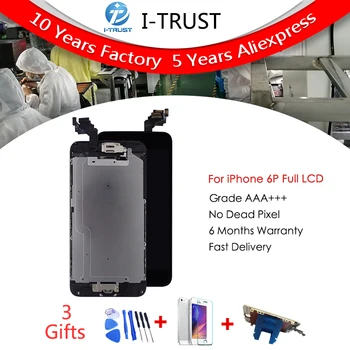 

3pcs/lot AAA Glass Touch Screen Digitizer & LCD Assembly Replacement For iPhone 6 Plus LCD with Front Camera & Homebutton